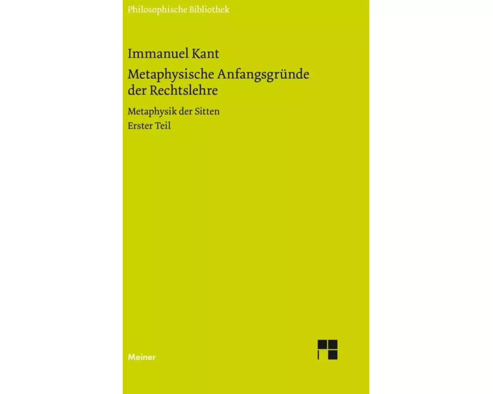 Metaphysische Anfangsgründe der Rechtslehre
