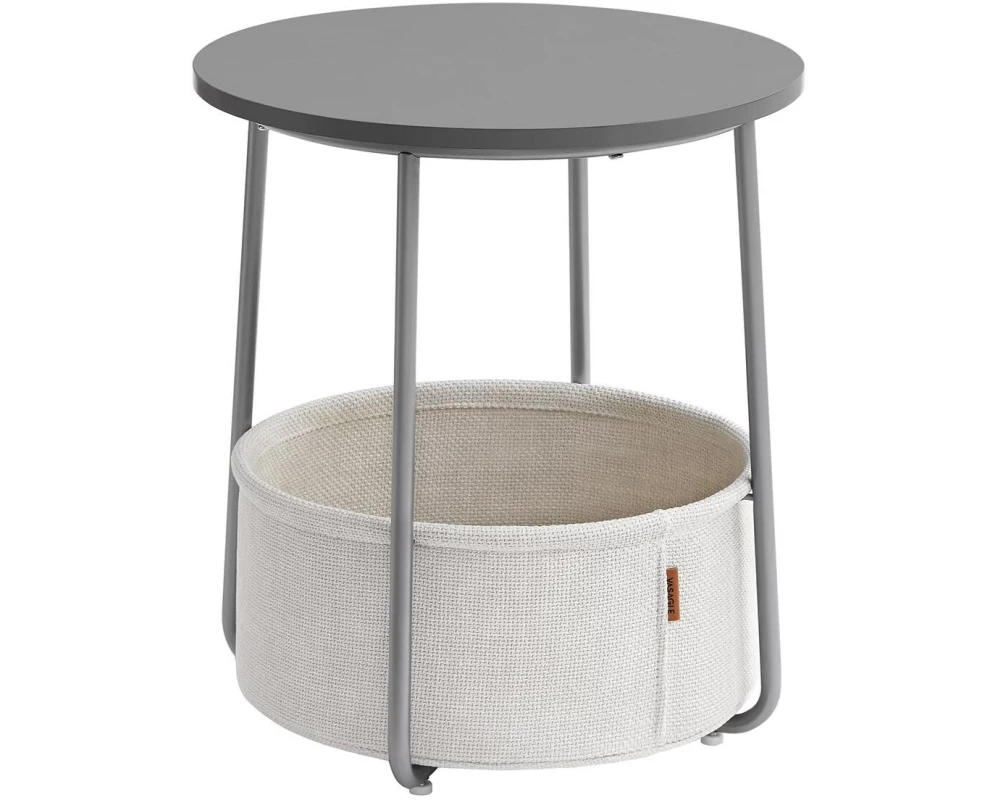 VASAGLE Beistelltisch 45 x 51 cm, Grau / Beige