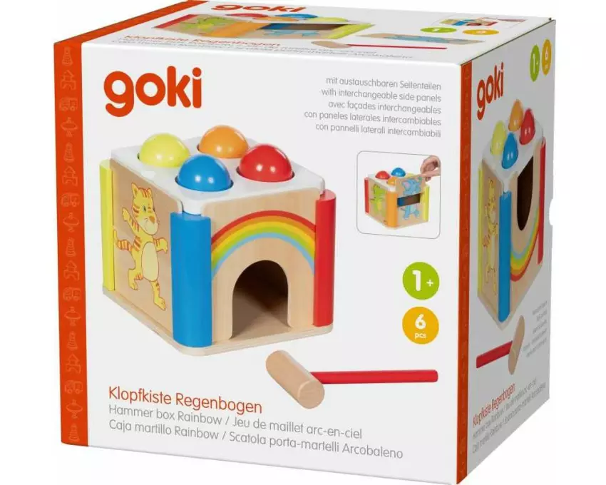 Goki Klopfkiste Regenbogen mit austauschbaren Seitenteilen