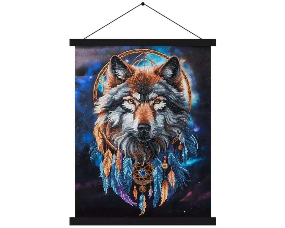 CRAFT Buddy Bastelset Enchanted Wolf Crystal Art Scroll Kit 40 x 50 cm