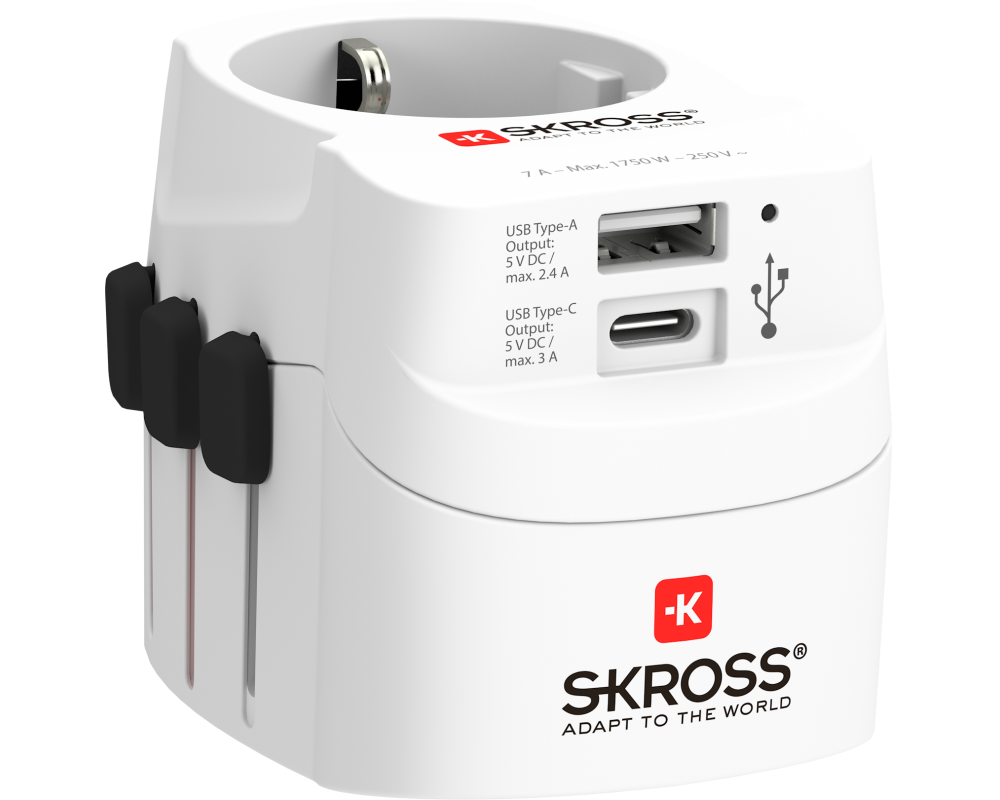 SKROSS World Travel Adapter 1.302462 PRO Light USB (AC)
