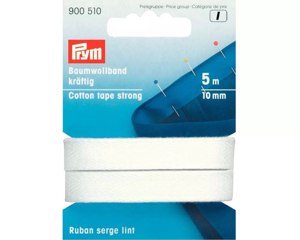 Prym Baumwollband 10 mm, Weiss