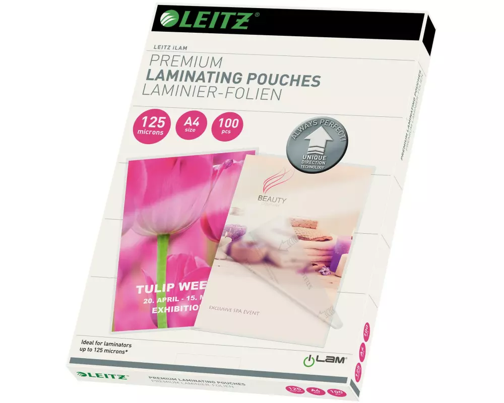 Leitz Laminierfolie A4, 125 µm, 100 Stück, Glänzend