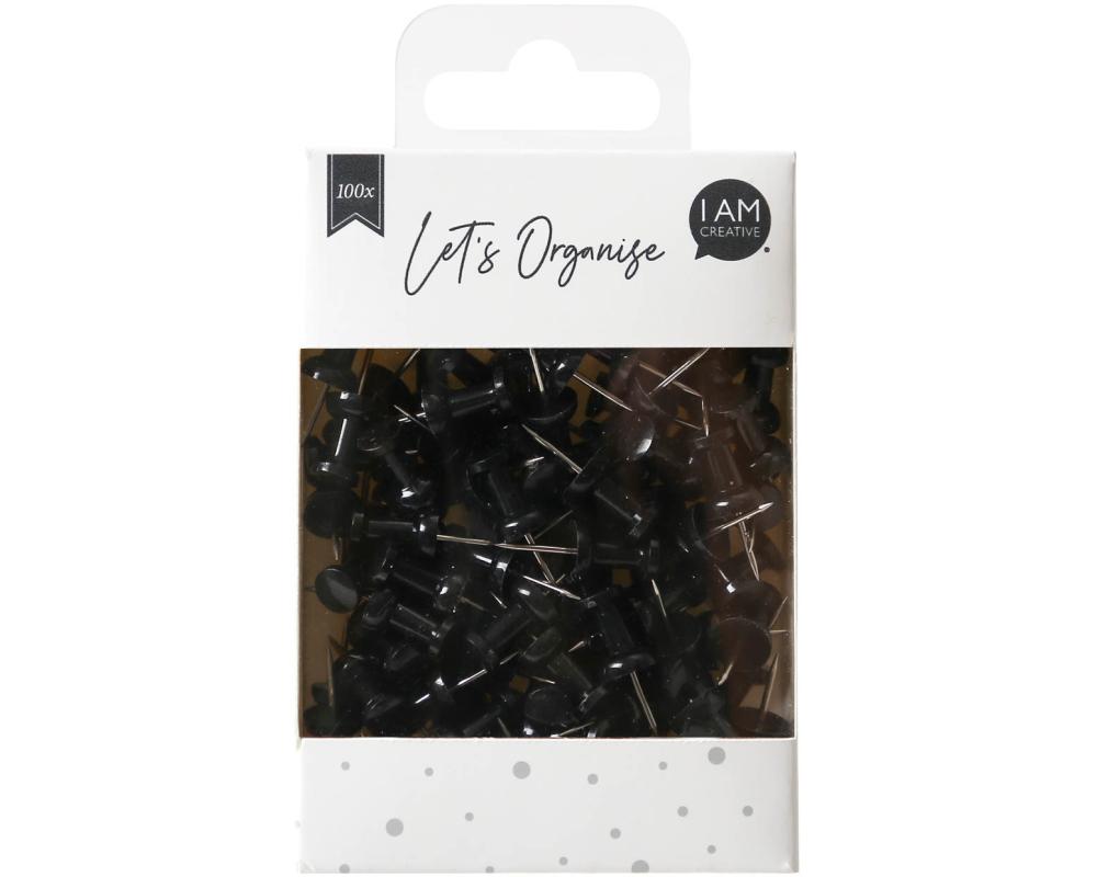 I AM CREATIVE Pinnadeln Let`s Organize MAA4035.18 schwarz, 9x24cm 100 Stück