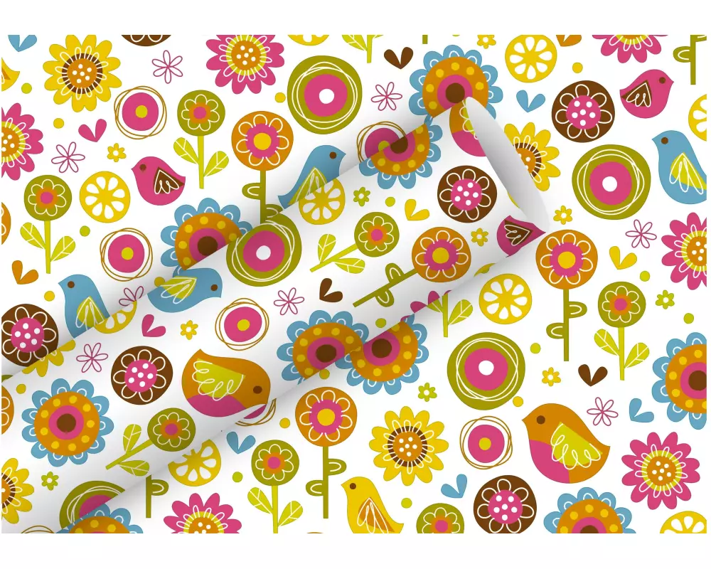 Braun + Company Geschenkpapier Birdland 2 m x 70 cm, Mehrfarbig