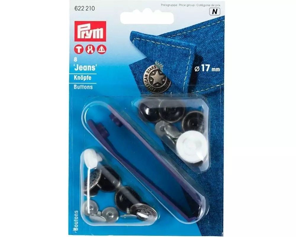 Prym Knöpfe American Star 17 mm, 8 Stück
