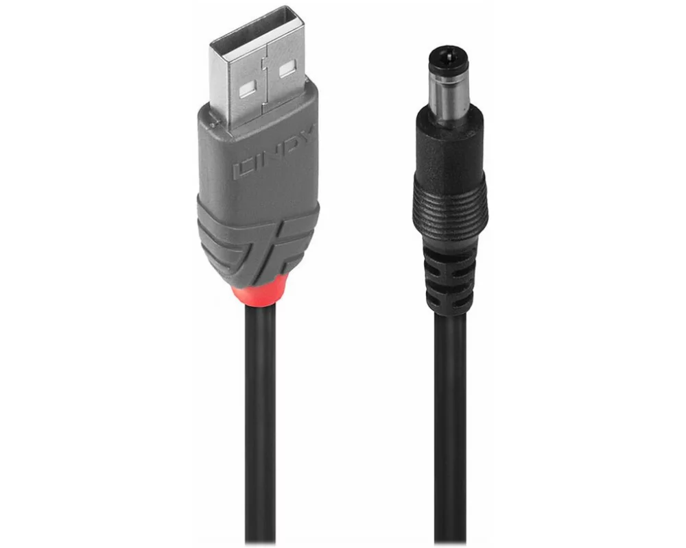 LINDY Adptor Cable USB A male - DC 5.5/2.1 mm male 1.5m