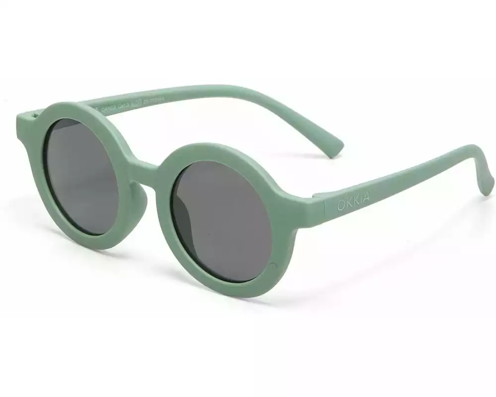 OKKIA Kinder-Sonnenbrille Tondo, 6-10 Jahre Green Sage