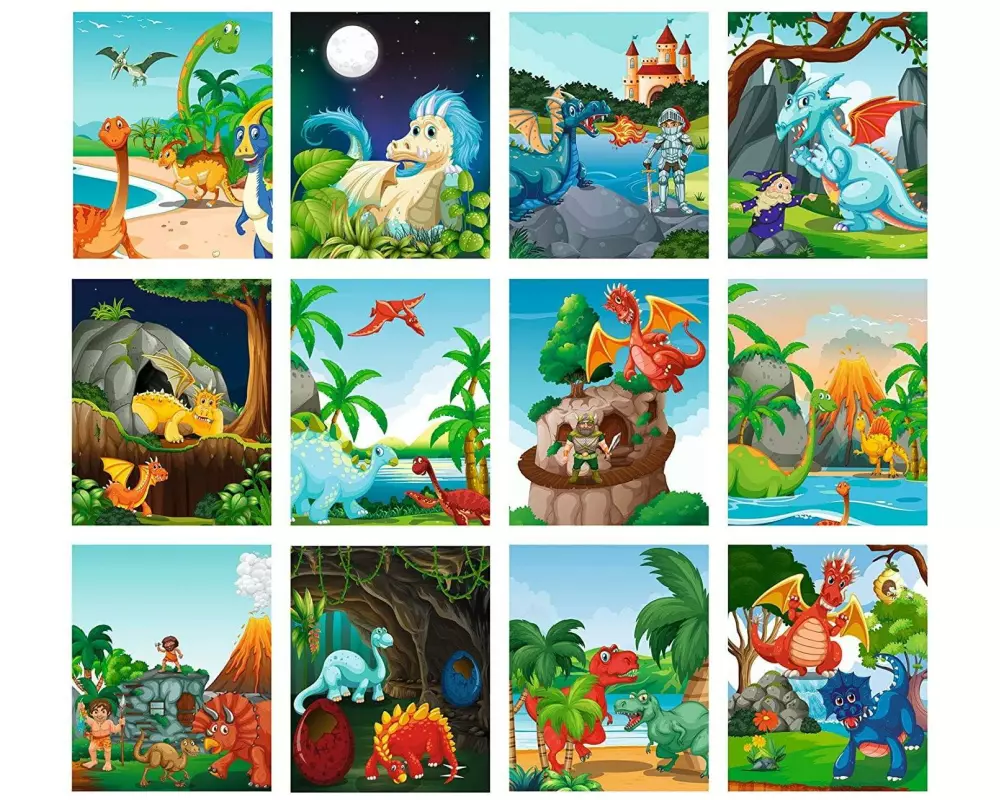 URSUS Bastelset Kratzbilder Drachen und Dinos