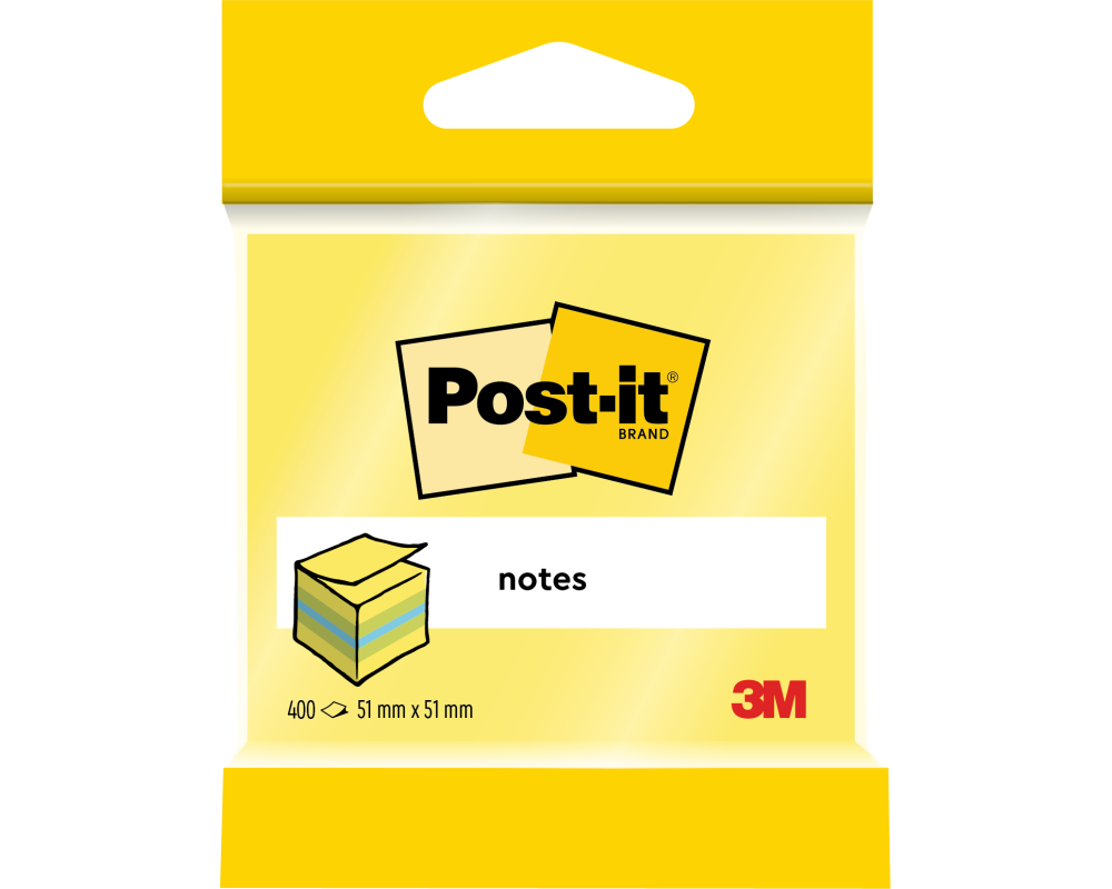 POST-IT Mini Cube 51x51mm 2012-L neon lemon 400 Blatt