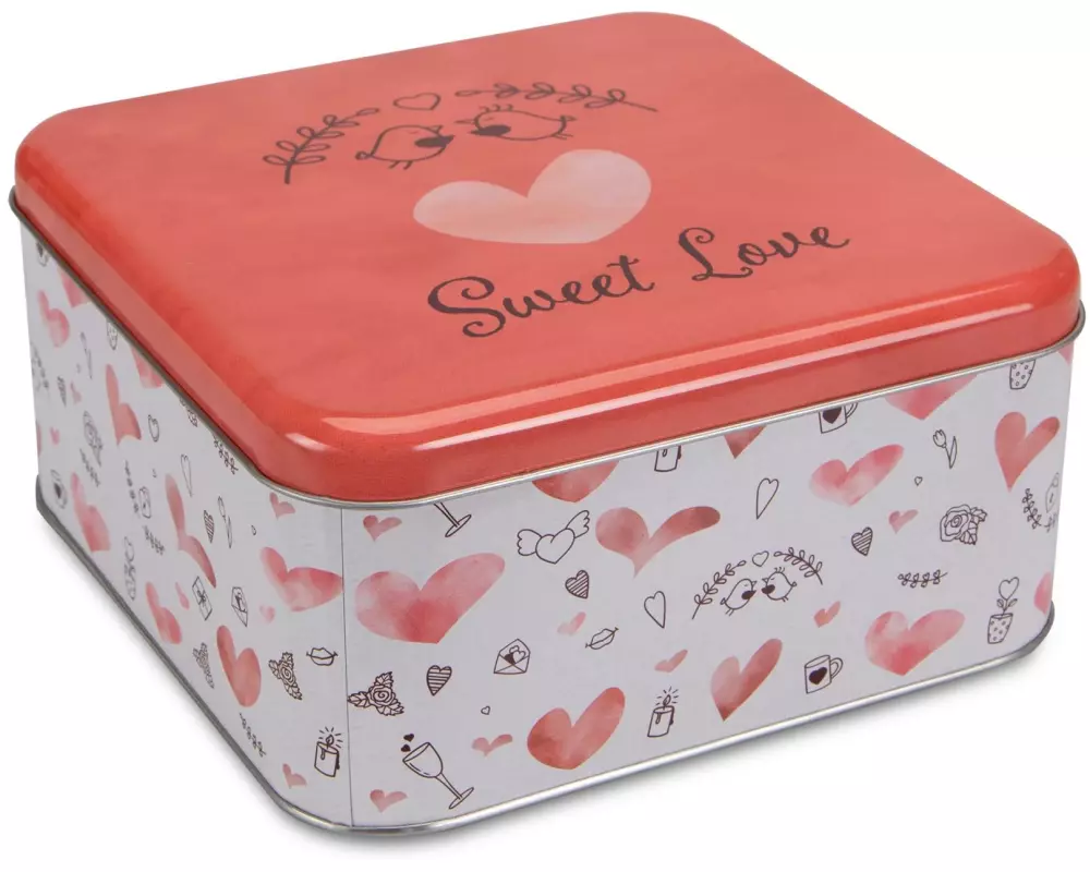 Städter Vorratsdose Sweet Love 4.4 l, Rot/Weiss