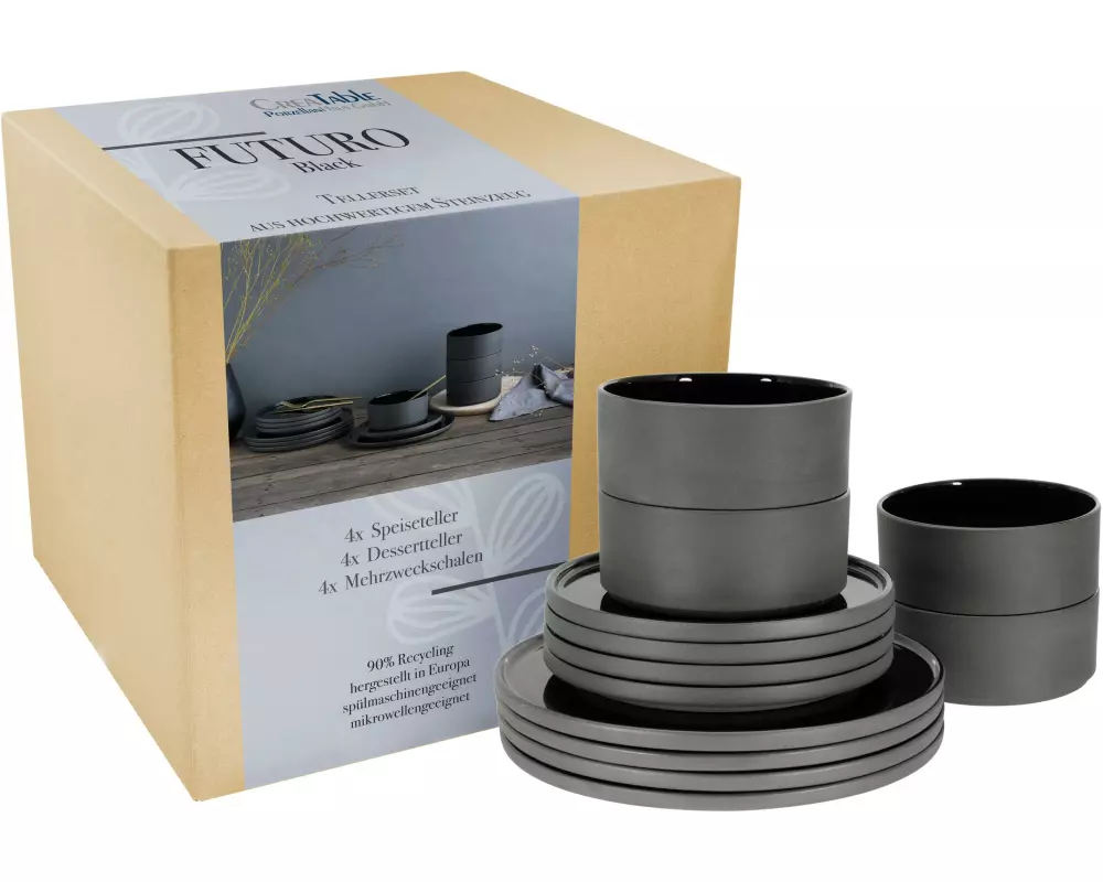 creaTable Teller-Set Schwarz