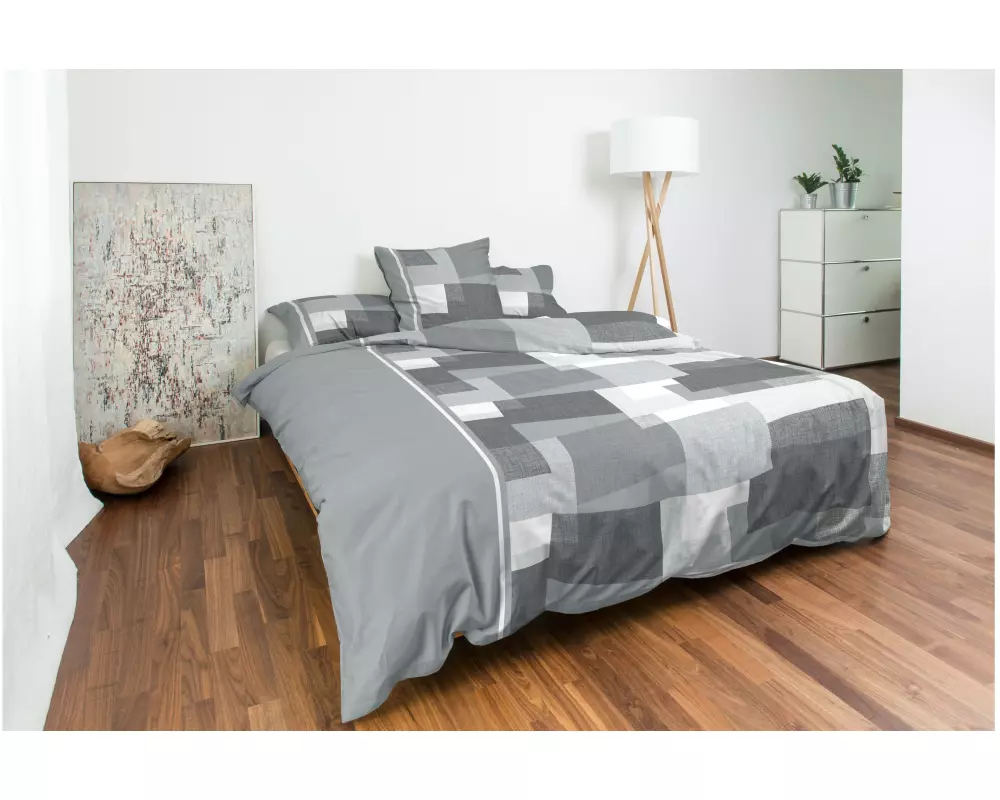 Nobilium Duvetbezug Fusio 200 x 210 cm, Silber/Anthrazit