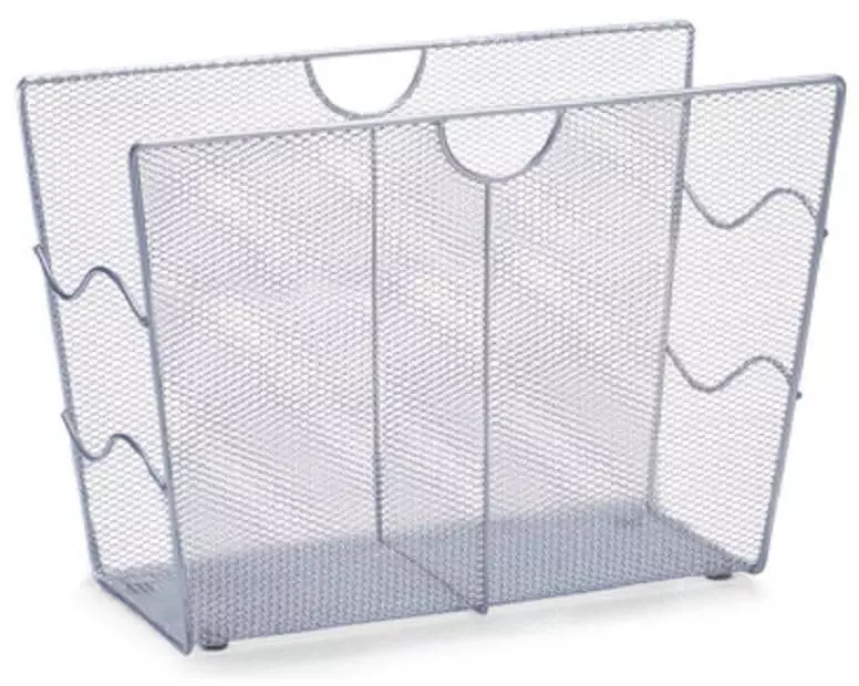 Zeller Present Zeitungsständer News Rack 39 x 17.5 x 27 cm, Silber