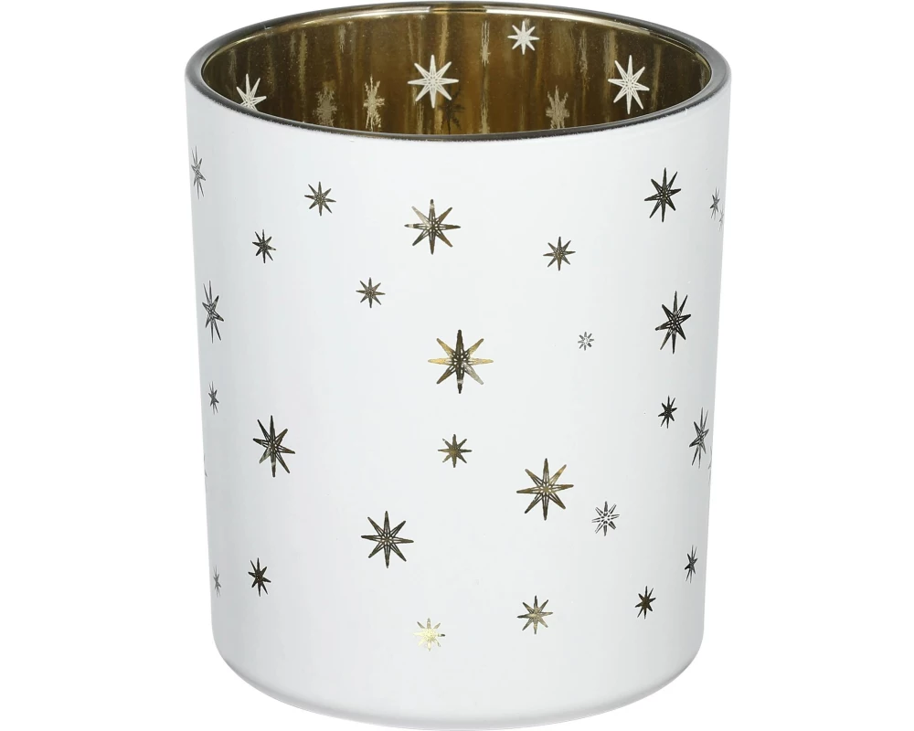 EGLO Teelichthalter Lukut 10 cm Gold/Weiss, Glas