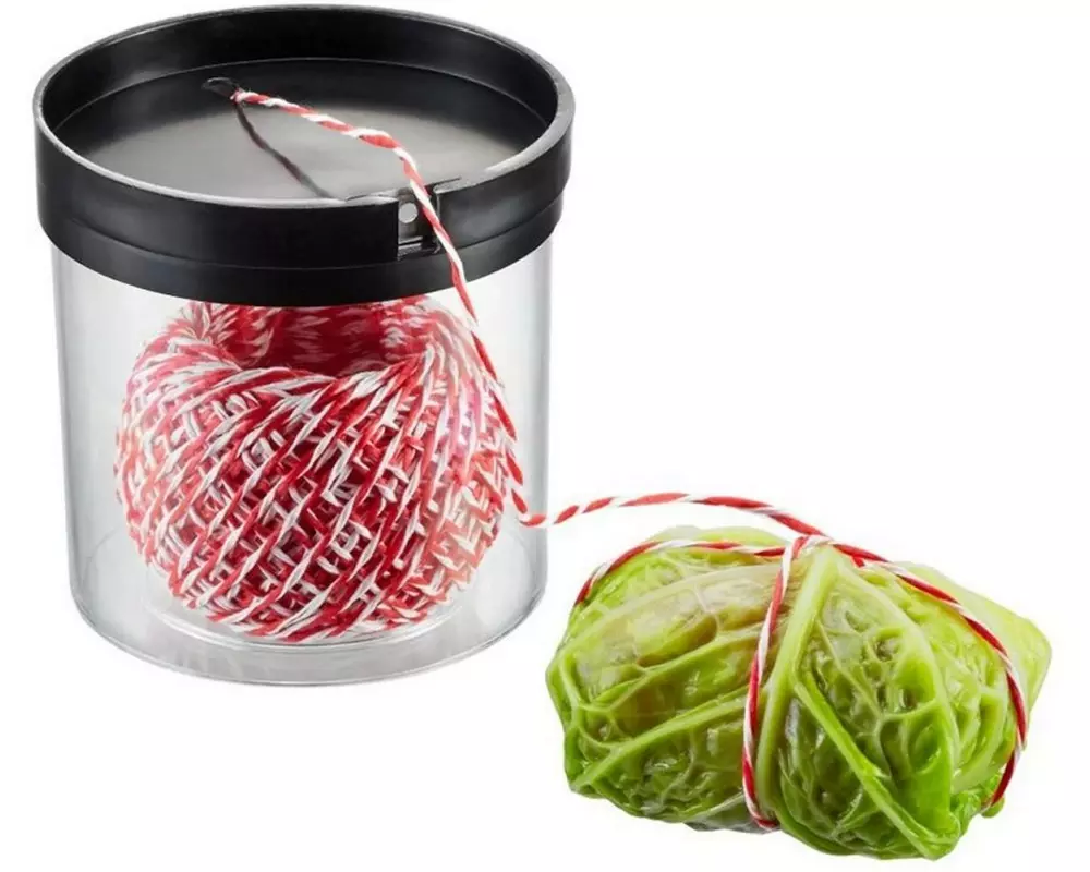GEFU Kordelbox Filio mit rot/weissem Garn