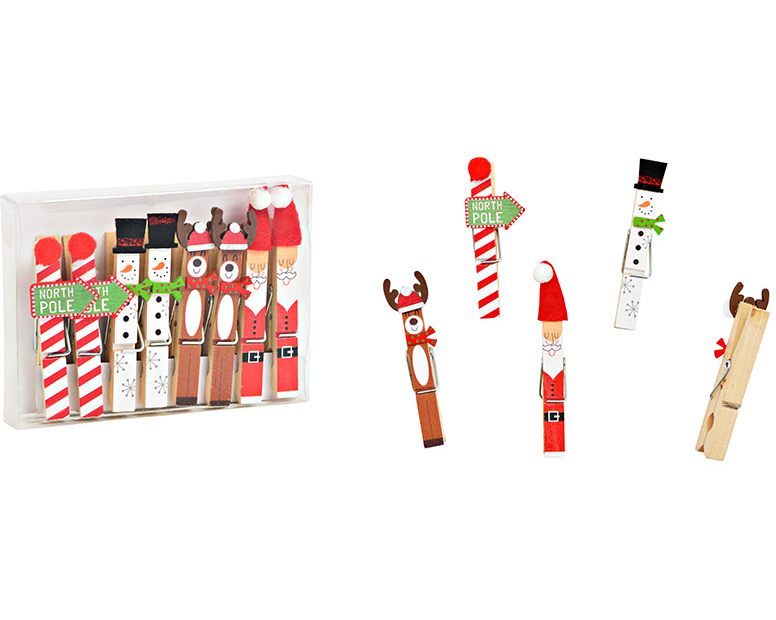 G. Wurm Dekoklammern 8 Stück, Xmas