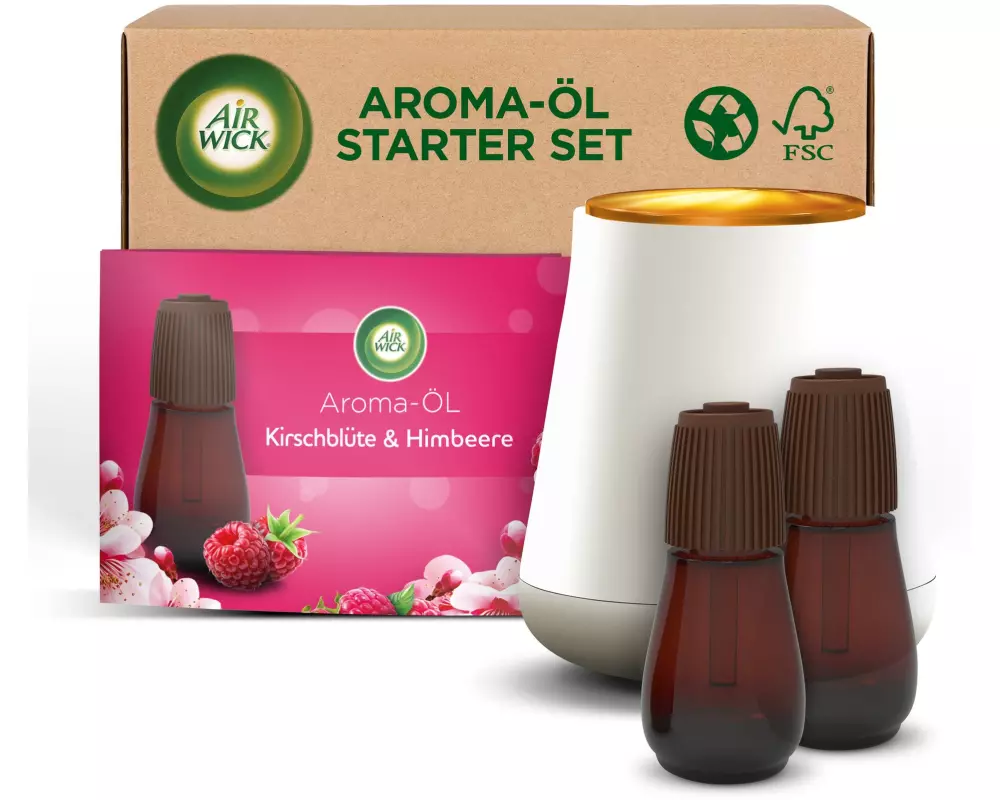 Air Wick Aroma-Öl Flakon Starter-Set Kirschblüte & Himbeere