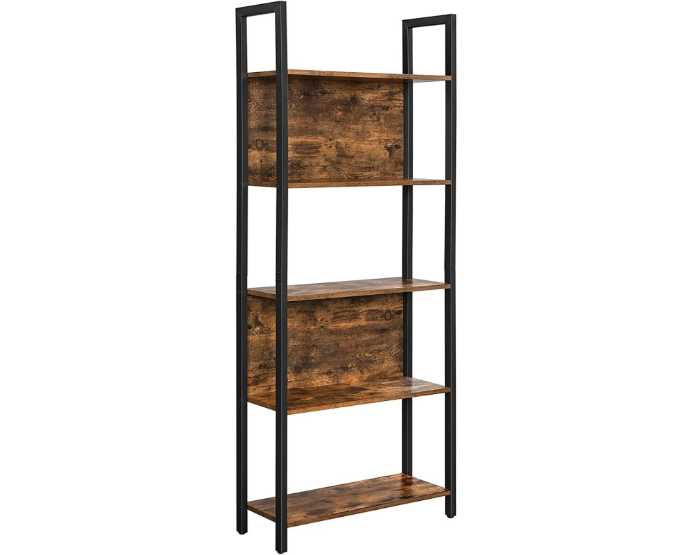 VASAGLE Regal 62 x 24 x 165 cm, Vintagebraun / Schwarz