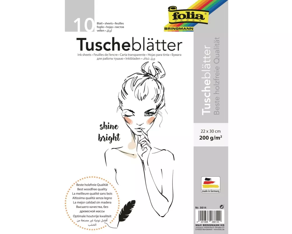 Folia Tuscheblätter 200 g/m², 22 x 30 cm, 10 Blatt