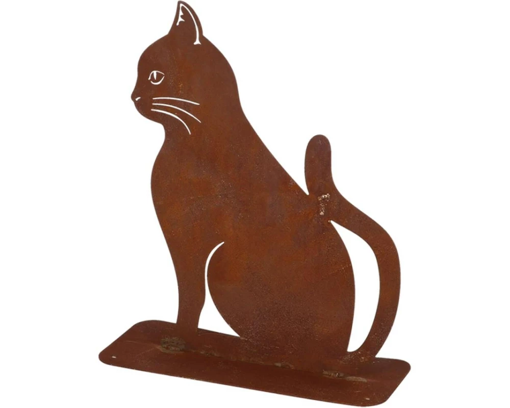 Esschert Design Dekofigur Rost-Katze Baustahl Rost-Finish