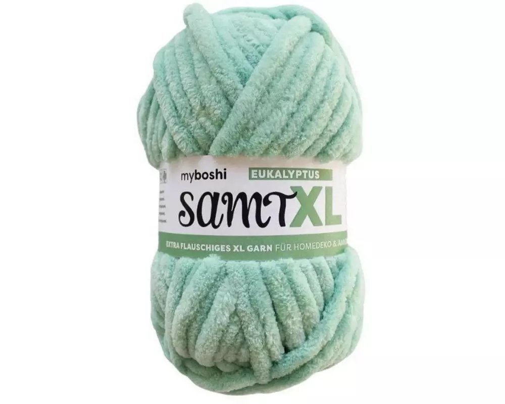 myBoshi Wolle Chenille Samt XL Eukalyptus, 100 g, 40 m
