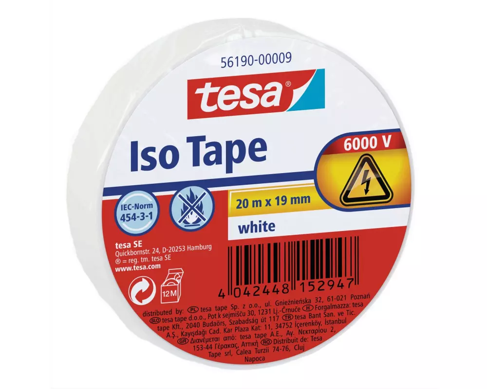 tesa Klebeband Iso Tape 19 mm x 20 m, Weiss