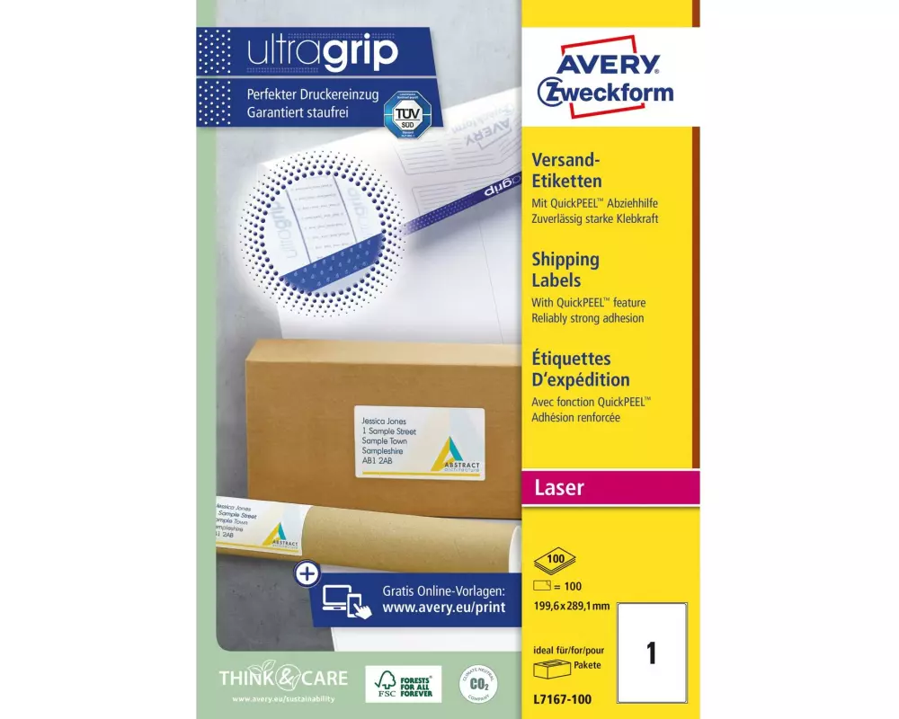 Avery Zweckform Versand-Etiketten 199.6 x 289.1 mm, 100 Blatt