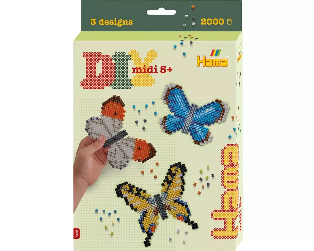 Hama Bügelperlen Platten Schmetterlinge, 2000 Stk. Mehrfarbig