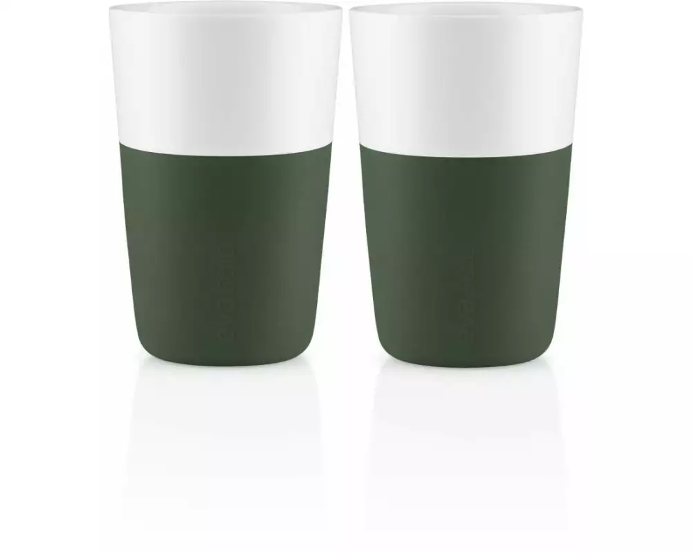 Eva Solo Latte Macchiato Becher 360 ml, 2 Stück, Weiss/Smaragdgrün
