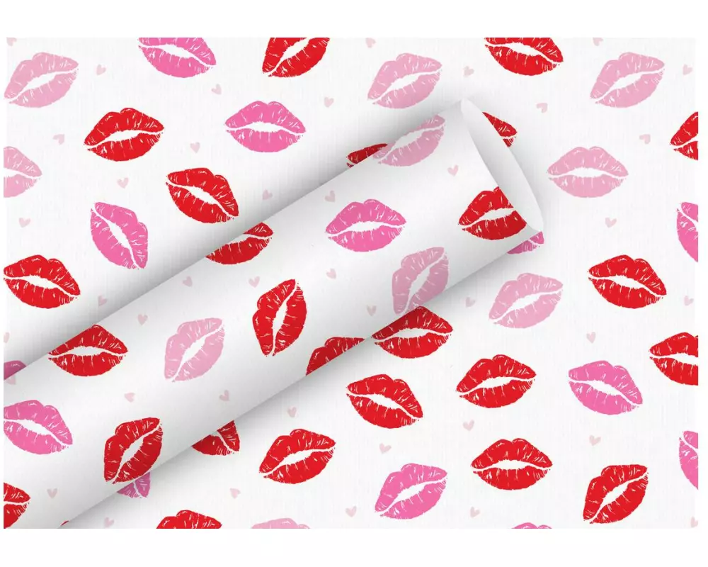 Braun + Company Geschenkpapier Lippen, 2 m x 70 cm