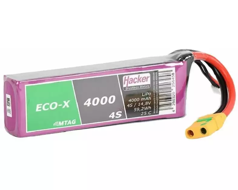 Hacker RC-Akku LiPo 4000 mAh 14.8 V 25C TopFuel ECO-X MTAG