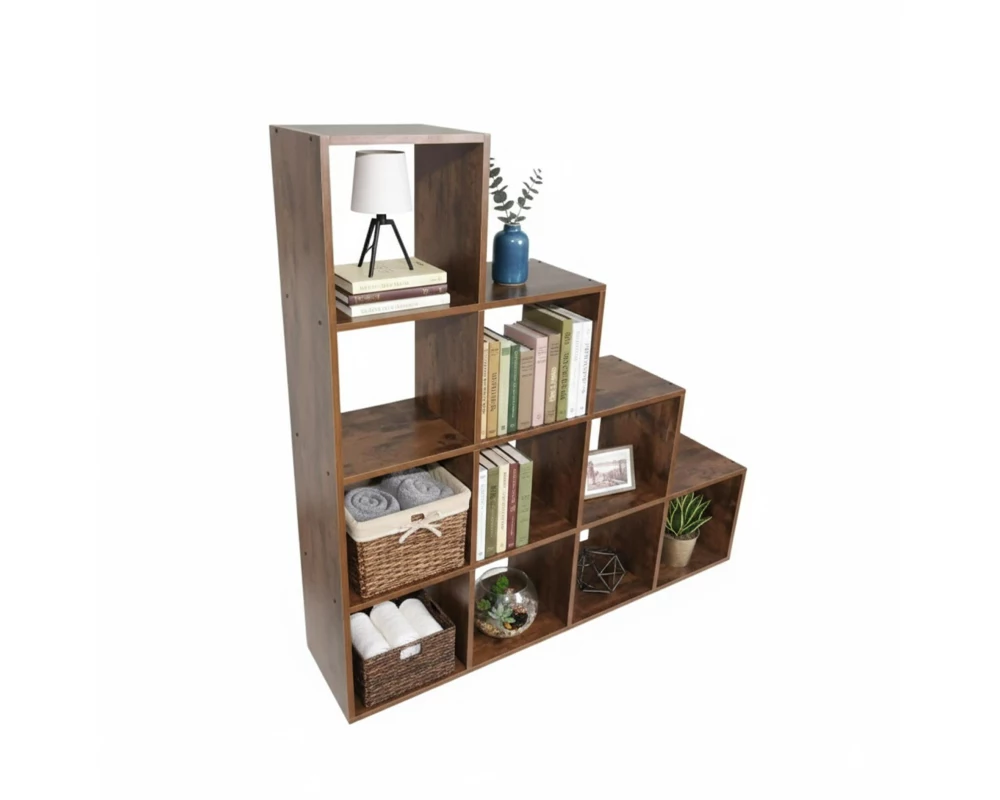 relaxdays Regal 129.5 x 129.5 x 29 cm Braun