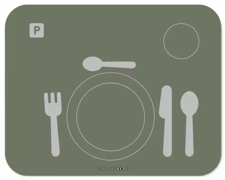 Noui Noui Kindertischset Learning Table Setting 43 x 34 cm, Olive