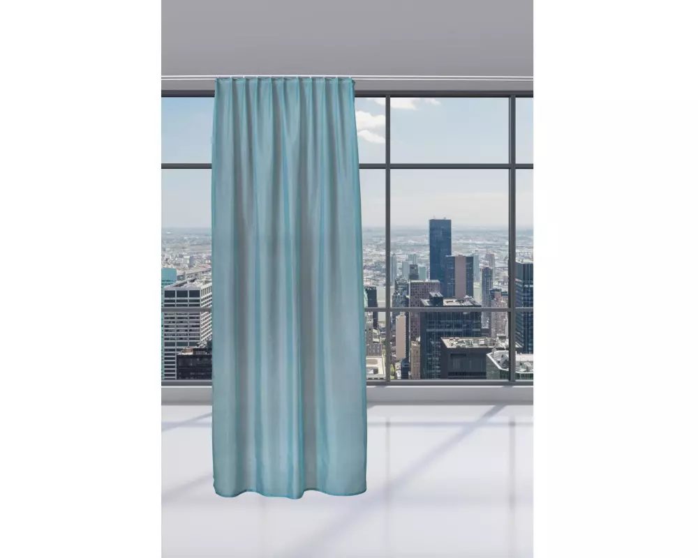 Casa Leon Tagvorhang mit Faltenband Voilette 140 cm x 245 cm, Petrol