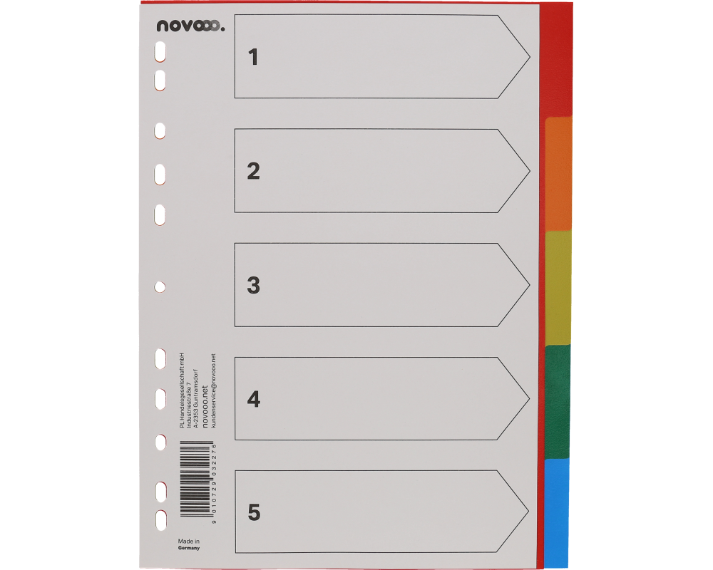NOVOOO Register PP A4 40979 multicolor 5-teilig