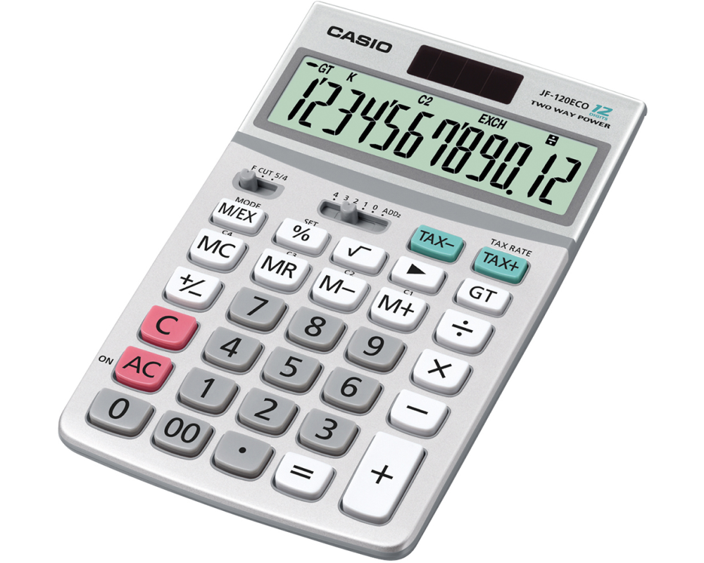 CASIO   Tischrechner - JF-120ECO 12-Stellen, Solar/Batterie