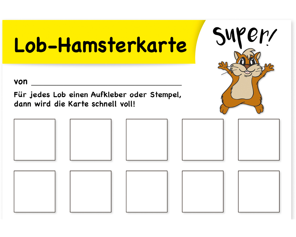 TIMETEX Lob-Hamsterkarte 62959 10 Feldern 25 Stück