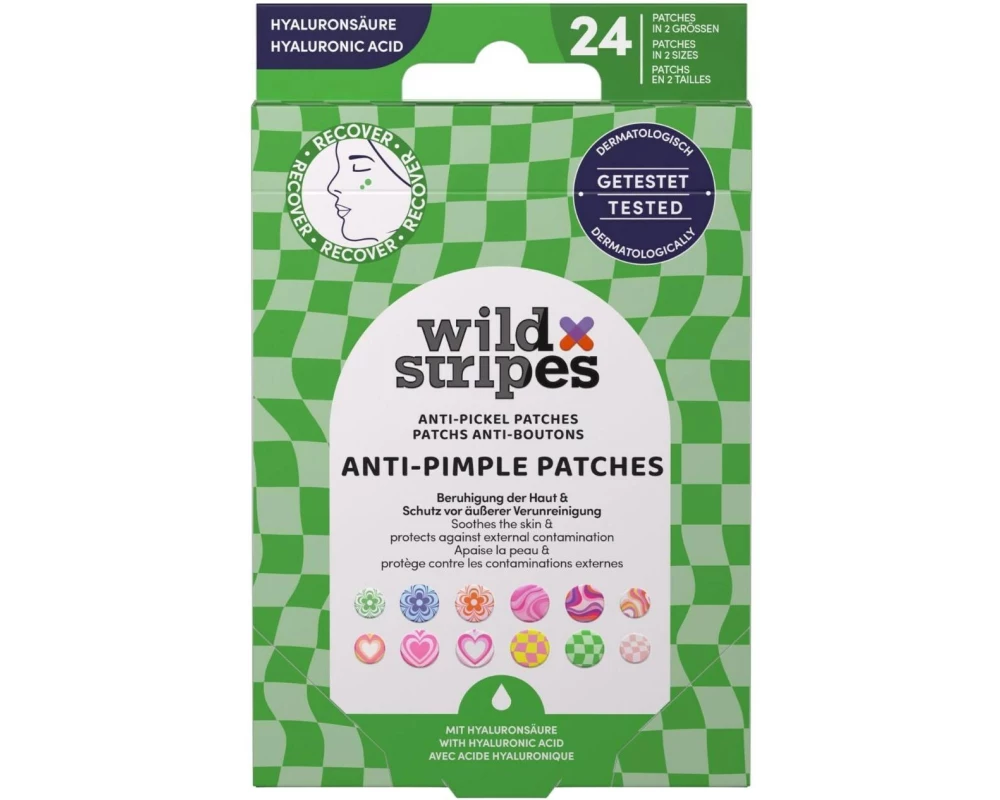 Wild Stripes Anti-Pickelpflaster, Hyaluronsäure, Groovy Protect 24 Stück