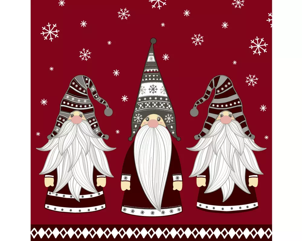 Paper + Design Servietten Gnomes 33 x 33 cm, 20 Stück