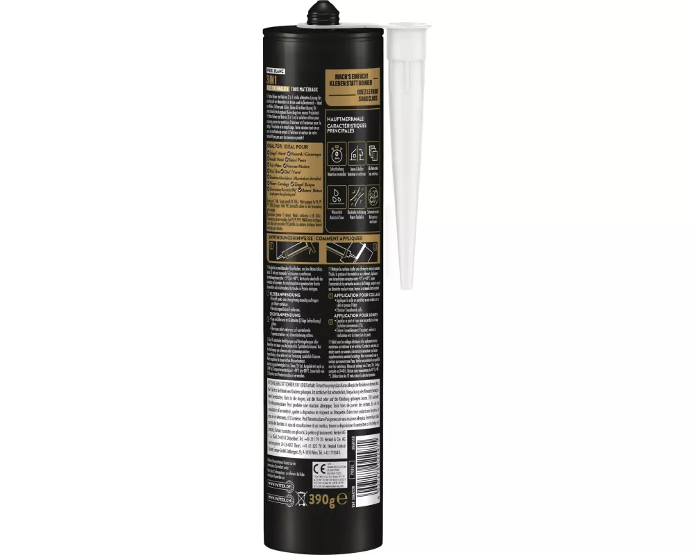 Pattex Kleben statt Bohren 3 in 1 390 g, Weiss