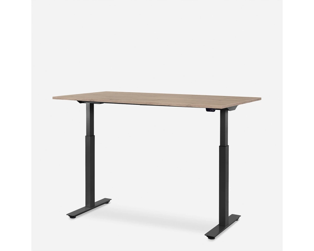 WRK21 Schreibtisch Smart 100 x 60 cm, Höhenverstellbar, Kendal Eiche / Schwarz