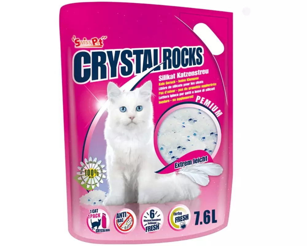Crystal Rocks Katzenstreu Silikat, 7.6 l, nicht klumpend