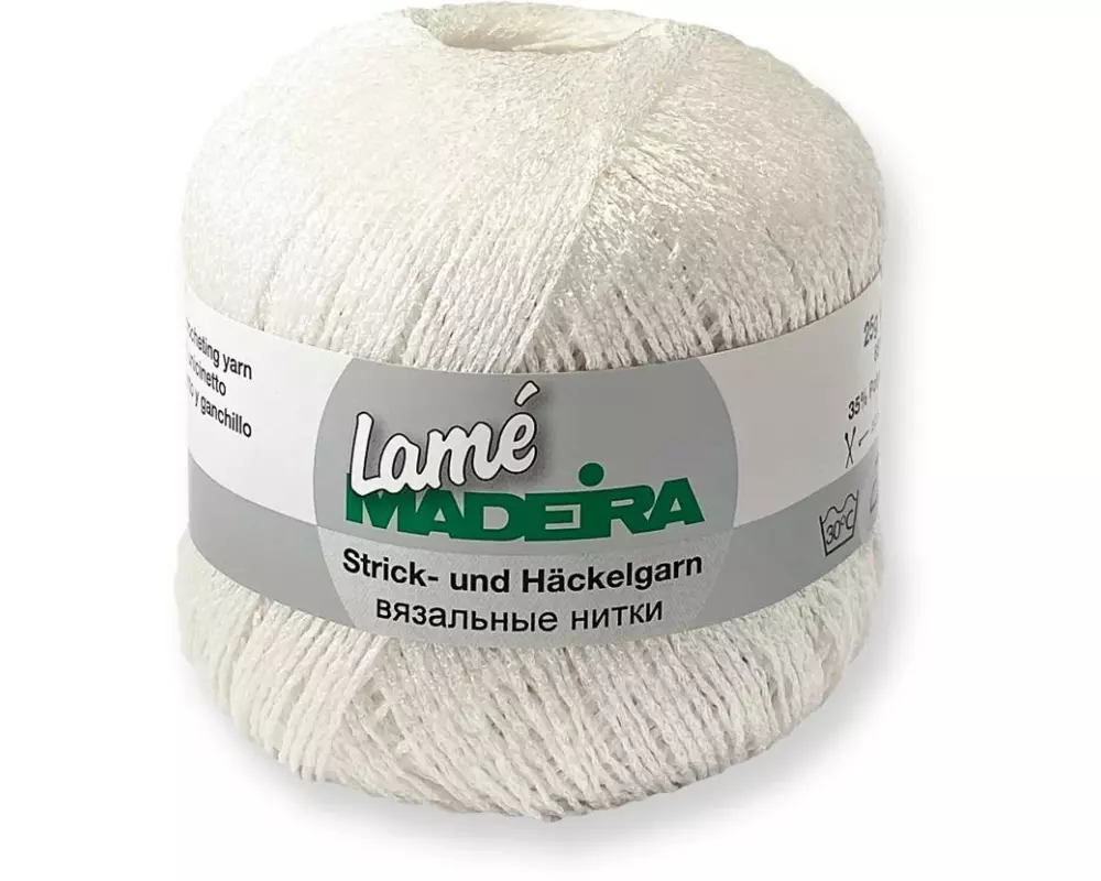 Madeira Häkel- und Strickgarn Lamé 25 g, 175 m, Weiss