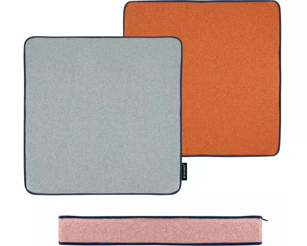 Remember Sitzkissen Peanut 40 x 40 cm, Grau/Orange/Rosa