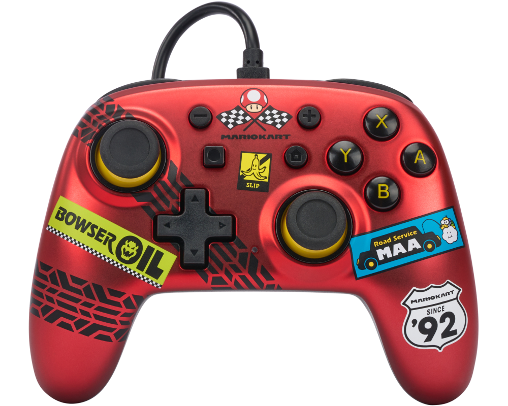 POWER A Wired Nano Controller NSW NSGP0124-01 Mario Kart, Racer Red