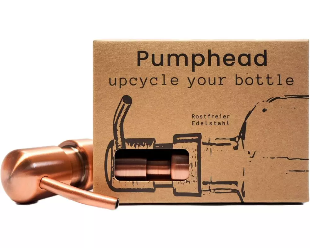 Pumphead Seifenpumpe für Glasgetränkeflaschen Kupfer