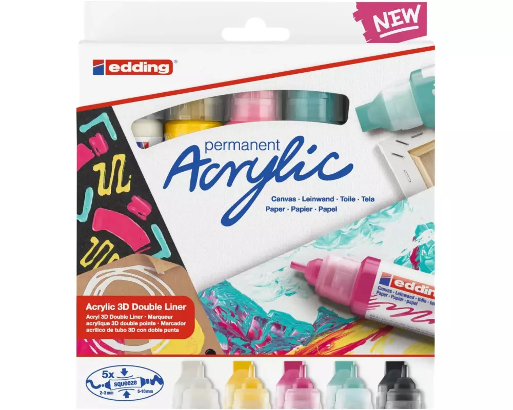edding Acrylmarker 5400 Double Liner, 5 Stück