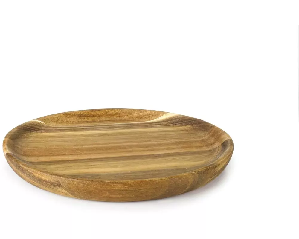 Ibili Holzteller Madera 28 cm 1 Stück, Braun