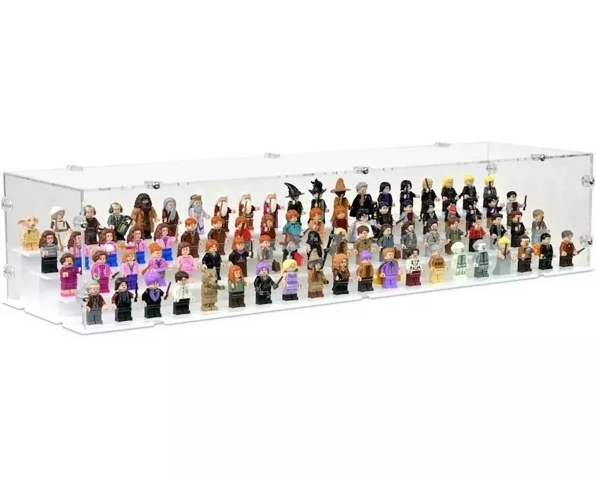 iDisplayit Acryl-Display 80 LEGO-Minifigur mit weissem Boden und Noppen